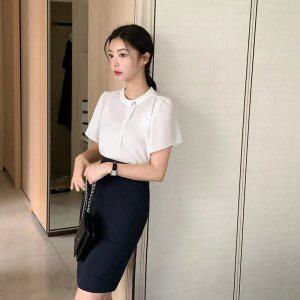 (국내제작)로아 진주장식 날개소매 반팔 블라우스 bs3453