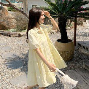 러블리 퍼프숄더 캉캉 미니 셔츠 원피스 dress 셔츠 op13774