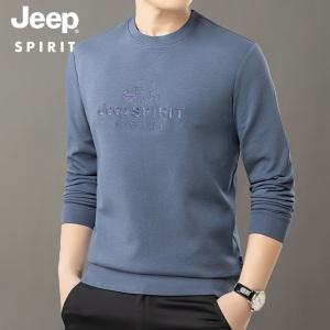 JEEP SPIRIT 남성 라운드넥 티셔츠 긴팔 루즈 맨투맨