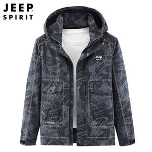 JEEPspirit 남성용 오버핏 후드점퍼 멀티포켓 캐주얼재킷
