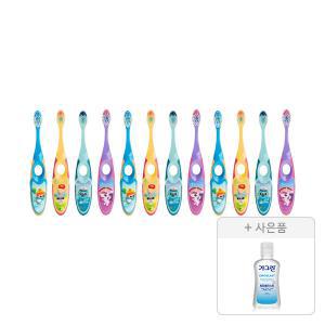 조르단 어린이 칫솔 스텝 2단계 색상랜덤, 12개+증정(가그린 제로 블라스트 100ml, 1개