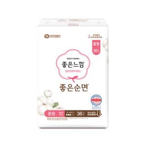 좋은느낌 좋은순면 날개형 울트라슬림, 중형, 36매, 1개