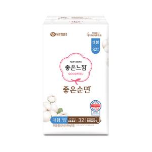 좋은느낌 좋은순면 날개형 울트라슬림, 대형, 32매, 1개