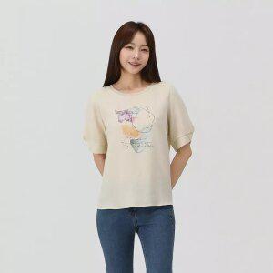 [PAT 여성] 소매변형 원포인트 티블라우스_1L45305
