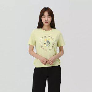 [PAT 여성] 콜라보 밑단 스트링 원포인트 티셔츠_QK45306