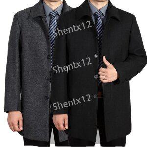 남자 혼방 울코트 모직 반 코트 하프 트렌치 겨울 정장 자켓 오피스룩