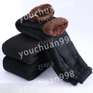 중년 양털 융기모 패딩 팬츠 빅사이즈 중년 엄마  밴딩 겨울 기모 슬랙스 ~5XL