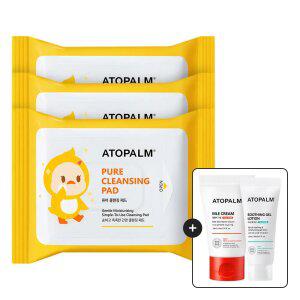 아토팜 퓨어 클렌징 패드 30매x3개 세트+[증정]MLE크림30ml+수딩젤로션20ml