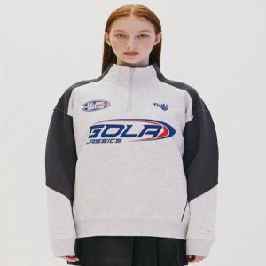[GOLA] COLOR BLOCK SWEAT HALF ZP [LIGHT GRAY]