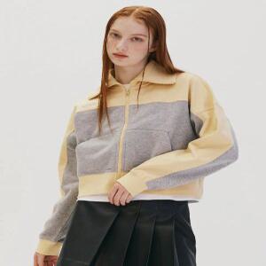 [GOLA] W COLOR BLOCK ZIP-UP SWEATSHIRTS [YELLOW]
