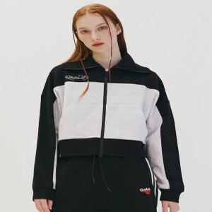 [GOLA] W COLOR BLOCK ZIP-UP SWEATSHIRTS [BLACK]