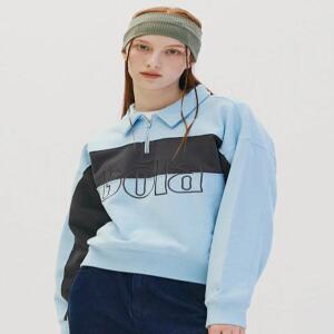 [GOLA] W COLLAR HALF ZIP-UP SWEATSHIRTS [SKYBLUE]