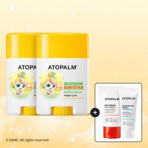 [캐치!티니핑 한정판] 아토팜 야외놀이 선스틱 SPF50+ PA++++ 21gx2개 세트+[증정]MLE