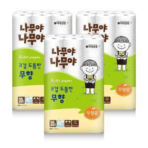 나무야나무야 3겹 도톰한 무향, 30m, 30롤, 3개