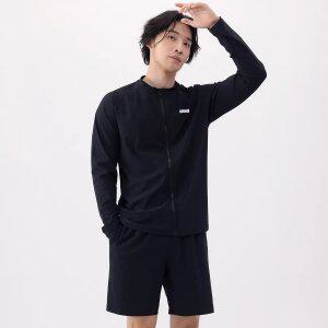 [아레나공식] 이니셜 레저 짚업 래쉬가드 세트 A4BM1PC02BLK