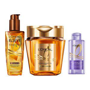 로레알파리 엑스트라오디네리 실크 마스크 팩 250ml + 오일 100ml + HA 샴푸 80ml
