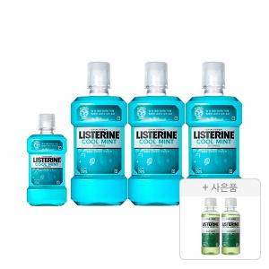 리스테린액 쿨민트 750ml, 3개+250ml, 1개+증정(그린티 마일드 100ml, 2개)