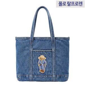 [미국정품] 폴로베어 데님 토트백