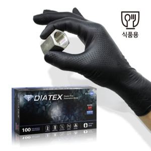 다이아텍스 프리미엄 니트릴 글러브 장갑 100매 고무 블랙 일회용 안전 nitrile