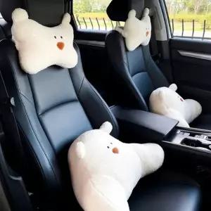 [텐바이텐]곰돌이 자동차 차량용 목 허리 쿠션 세트