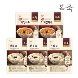 [NS홈쇼핑][본죽] 시그니처 파우치죽 200g 2종 5팩 SET(전복3+낙지김치2)[31180364]