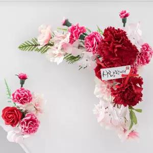 카네이션 성묘 리스 조화 꽃 ㄱ자 23cm (2pcs) 납골당 산소 봉안당 추모 장식 꾸미기 수목장