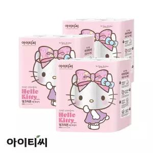 [M] 헬로키티 4겹 핑크리본 화장지(20m) 24롤X3팩(72롤)