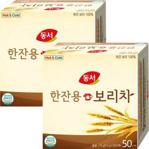 KJP동서 한잔용 보리차 1.5g x 100T (50개입x2개)