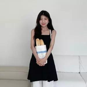 [하프클럽/]여자 여름 스퀘어 밴딩 미니멀 뷔스티에 나시 원피스