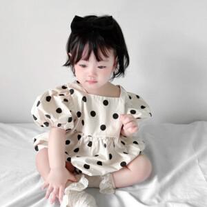 아기 신생아 바디슈트 헤어밴드 세트 여아 여름 반팔 옷 외출복 원피스 문센룩