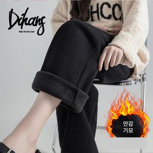겨울 임산부 허리밴딩 와이드 기모 일자핏 스판바지