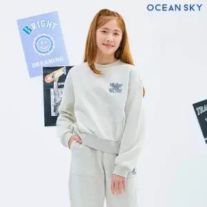 여아 데일리 크롭 기모 맨투맨 티셔츠-CFJG5173D05