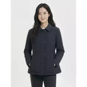 [하프클럽/크로커다일레이디]네이비 펀칭원단 믹스 셔츠카라 점퍼 CLBMJP204