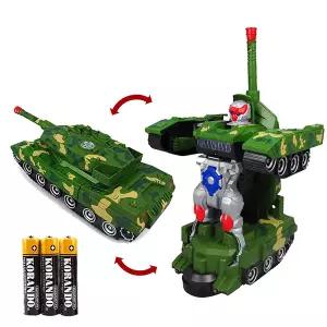 파피앙 LED 로봇 변신 탱크+건전지 로보트 트랜스포머 장난감 작동완구