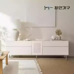 장인가구 무와 E0등급 하이그로시 1800 높은 거실장 티비다이