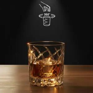 위스키잔 온더락 회전 스핀 글라스 샤크핀 무늬 Rotating Whiskey