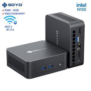 SOYO M2 PLUS 2 미니 PC Intel Alder Lake N100 Windows 11 Pro 미니 PC 16GB DDR4 512GB PCIe M.2 SSD WiF