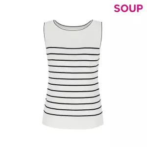 [롯데백화점]SOUP 스트라이프 슬리브리스 니트 SB5SK35