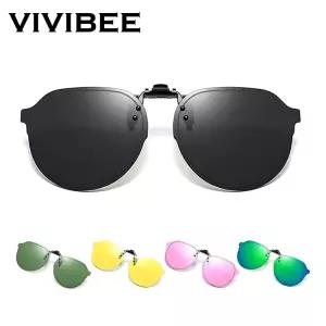 선글라스 VIVIBEE 남성 편광 렌즈 선글라스에 클립을 뒤집기 여성 빅 사이즈 운전 클립