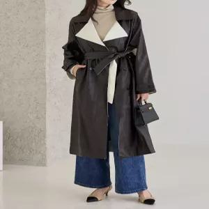 [모리스커밍홈]가죽카라 롱 트렌치 코트_M2510CT603C