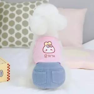 오너클랜 토끼 끈나시 청스커트 강아지옷 원피스 반려견 옷 애견 강아지옷 강아지옷올인원 애견옷