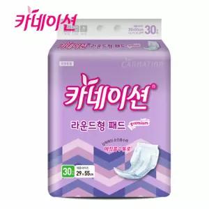 카네이션 성인용기저귀 라운드형 프리미엄 8팩 (총240개) 대형 속기저귀