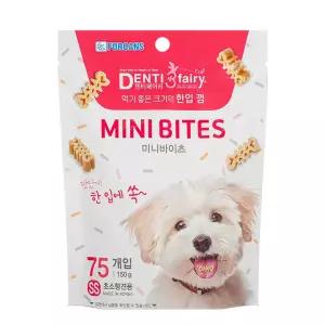 포켄스 한입덴탈껌 미니바이츠 SS 초소형견 75개입 150g 덴티페어리 강아지간식