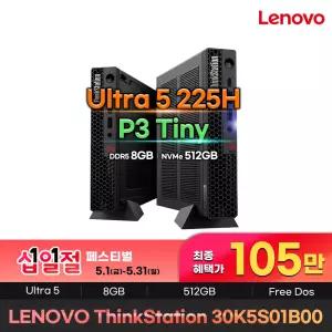 ThinkStation P3 Tiny Gen2 30K5S01B00 105만구매 인텔 울트라5 225 8GB NVMe512GB 워크스테이션 데스크탑PC