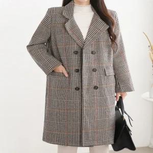 [모리스커밍홈]포멀 체크 더블 울 롱 코트_M2210CT601D_L2