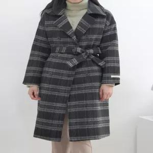 [모리스커밍홈]트렌디 체크 더블 벨트 울 코트_M2512CT607D