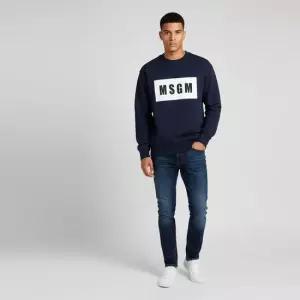 MSGM 박스 로고 맨투맨 3540MM523 237799 89)