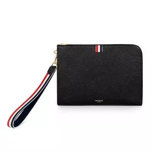 톰브라운 MAC083A 00198 001 페블 그레인 삼선탭 미디움 클러치백