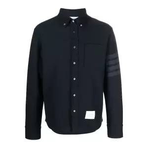 톰브라운 더블 페이스 테크 트윌 사선 버튼 다운 셔츠 자켓 네이비 MJT361A 06772 415