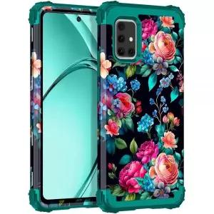 Rancase 갤럭시 A71 5G 케이스, 3중 튼튼한 충격 방지 보호 하드 플라스틱 범퍼+부드러운 실리콘 고무 보호